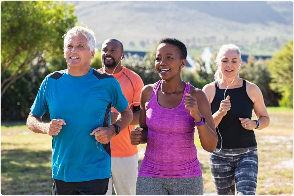 People exercising