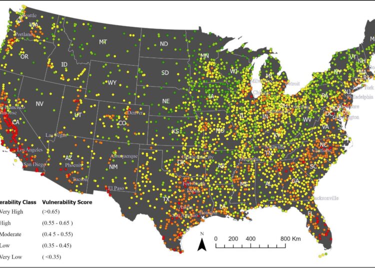 Pandemic vulnerability index of US cities