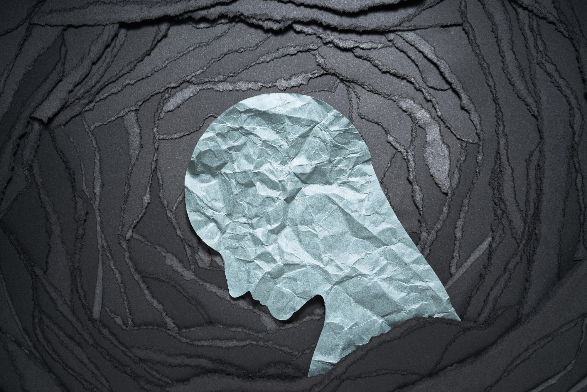 Silhouette of a depressed or anxious person