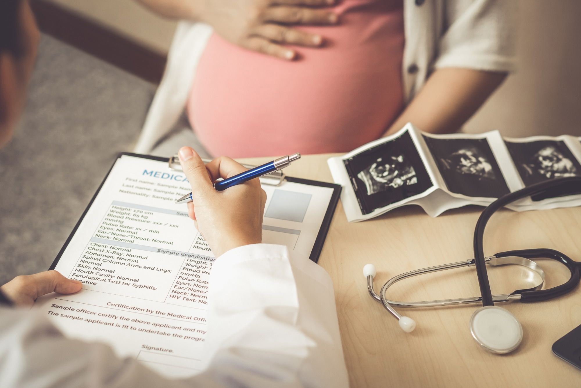 Pregnant woman at a doctor