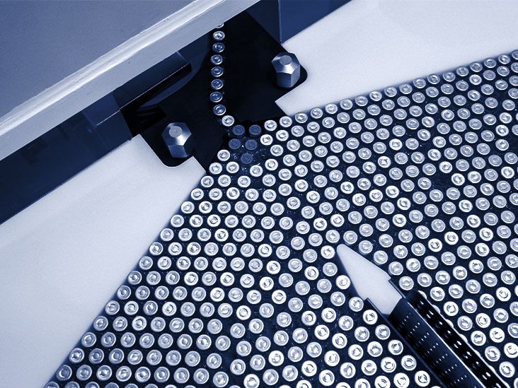 vials of vaccines at a factory