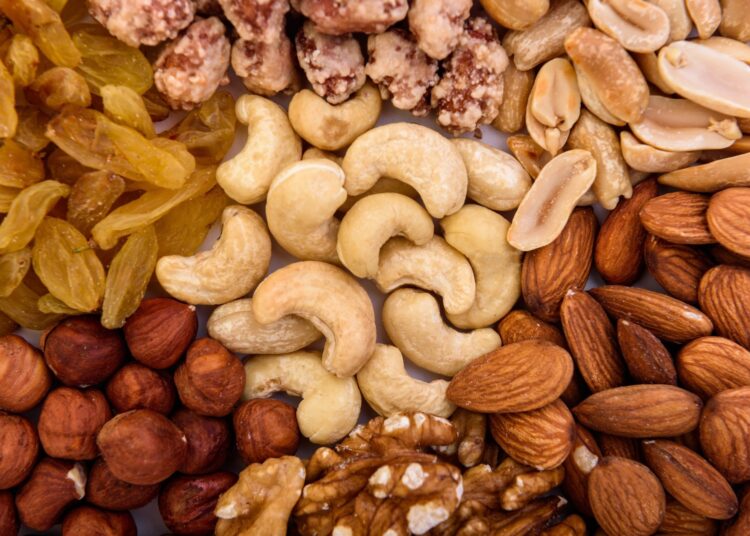 Pile of mixed nuts
