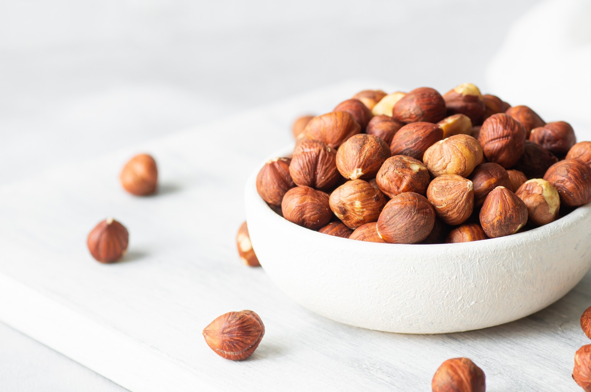 Stack of hazelnuts