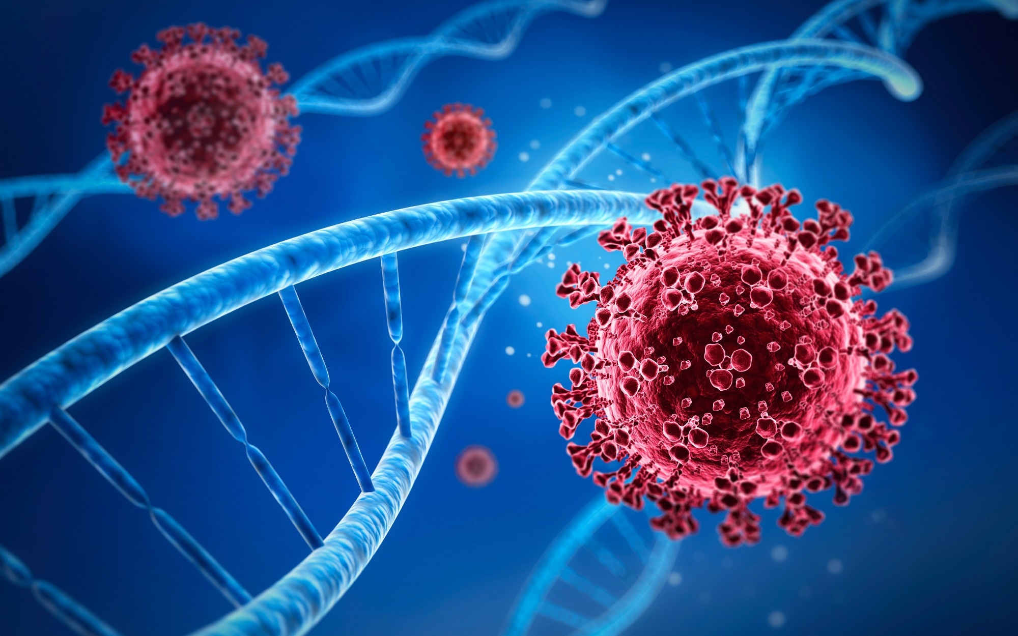 Coronavirus and DNA strands