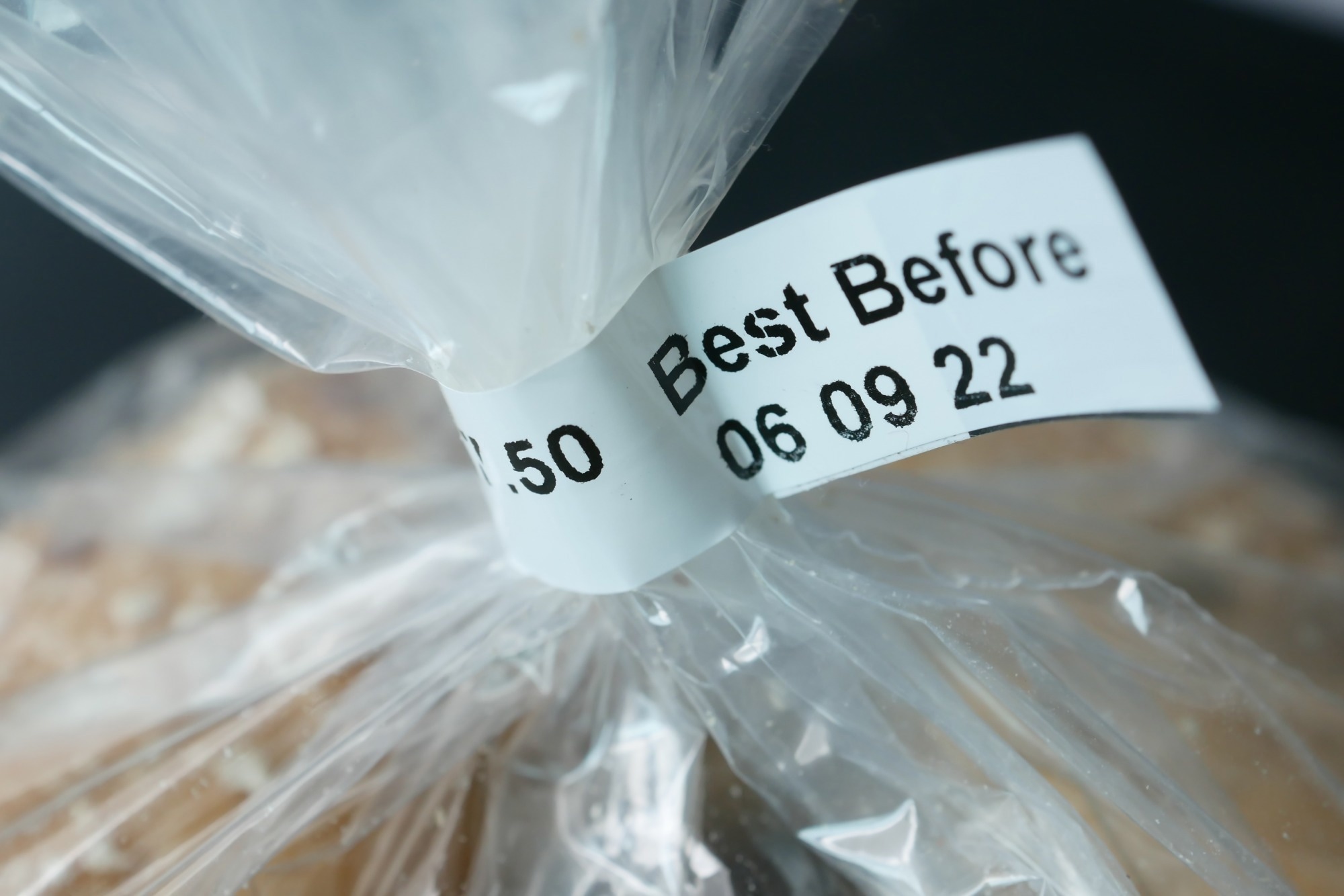 Expiry date on a bread packet