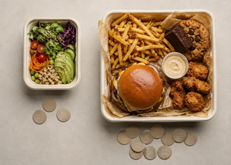Les repas faibles en calories semblent moins chers, mais il y a un problème avec le prix