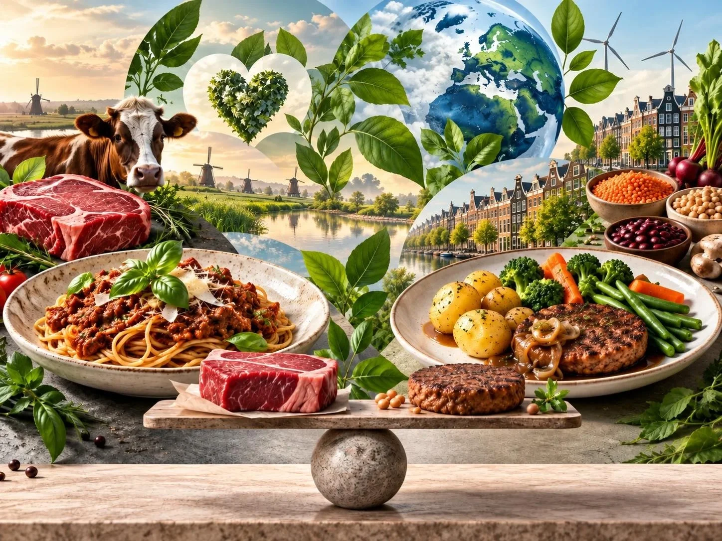 Paper: Preferences for Meat and Meat Alternatives in Different Meal Scenarios: A Dutch Discrete Choice Experiment. AI-generated abstract conceptual image created using ChatGPT/Open AI
